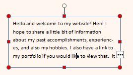 When finished adding and formatting your text, repeat steps 1-7 to add additional text boxes to your web pages.