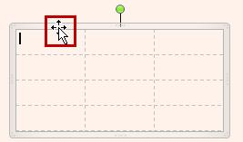 4. Move and adjust your table by using the four-point arrow which is visible when you mouse over the border of your table.