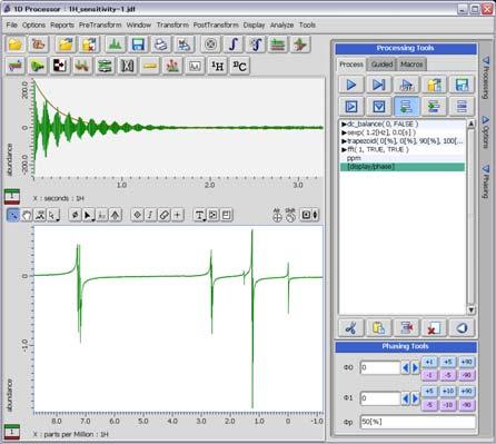 1D processor (open process list) 1. When you open 1D NMR data, you can see 1D processor window.
