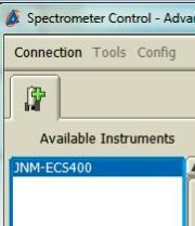 Select spectrometer on Available Instruments. 4.