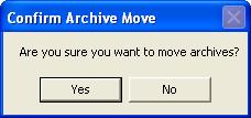 (OR) Click Move located at the bottom of the console. EventVault Warehouse Manager displays the confirmation message box. Figure 11: Confirm Archive Move 3. Click Yes to proceed.