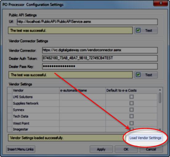 b. After the vendors are loaded you must map or link the loaded vendors with vendor names as they appear in e-automate.