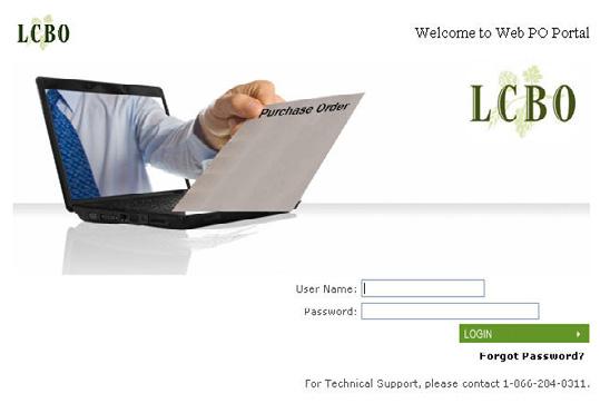 section 2 Getting started & Screen Basics HOW TO LogiN TO web PO FirsT TIME users All users will receive two emails titled LCBO web PO New Account.