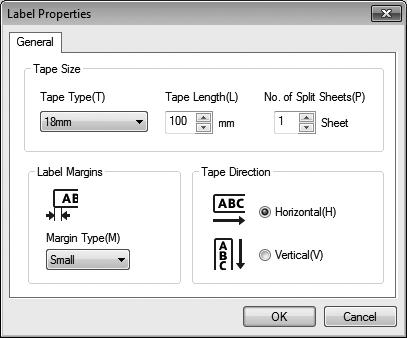 Creating a New Label Layout Configuring Tape Layout Settings 1 On the toolbar, click. You could also click New (N)... on the File (F) menu. In this case, go directly to step 3.