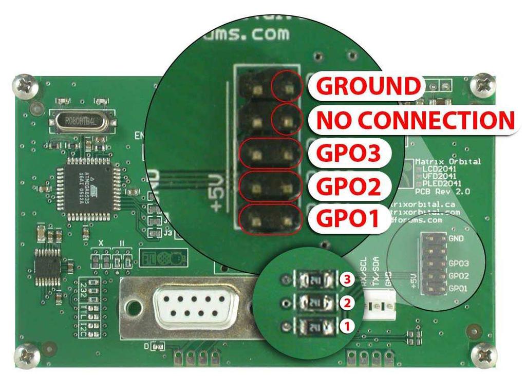 2.4 General Purpose Outputs A unique feature of the LCD2041 is the ability to control relays and other external devices using a General Purpose Output, which can provide up to 20 ma of current and