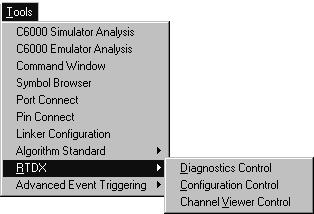 RTDX Technology Figure 6 6. RTDX Menu Diagnostics Control Figure 6 7.