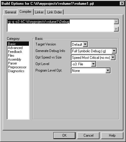 Code Generation Tools and Code Composer Studio Figure 3 2. Build Options Dialog Box Build Options You can set the compiler and linker options that are used when the CCS IDE builds your program.