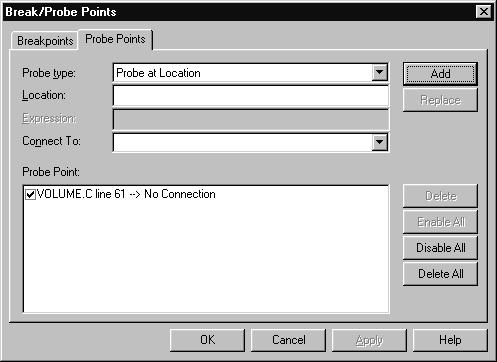 Probe Points Step 10: In the Probe Point list, highlight a line. Step 11: In the Connect To field, click the down arrow and select a file from the list. Step 12: Click Replace.