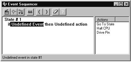 Advanced Event Triggering Event Sequencer The Event Sequencer allows you to look for conditions that you specify in your target program and initiates specific actions when these conditions are
