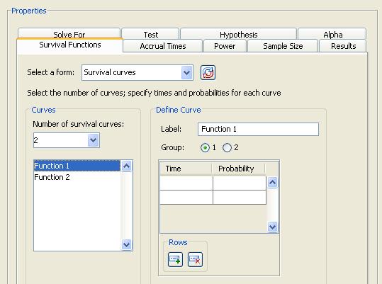 The Example 6609 Figure 76.82 Survival Functions Tab with Number of Curves Examine the input alternatives available in the Select a form list.