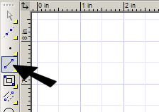 Look in the Inspector Bar, in the lower left corner of the window. As you move your cursor, the Length and Angle of the line update. 2. The grid appears, with lines 1/2 apart.