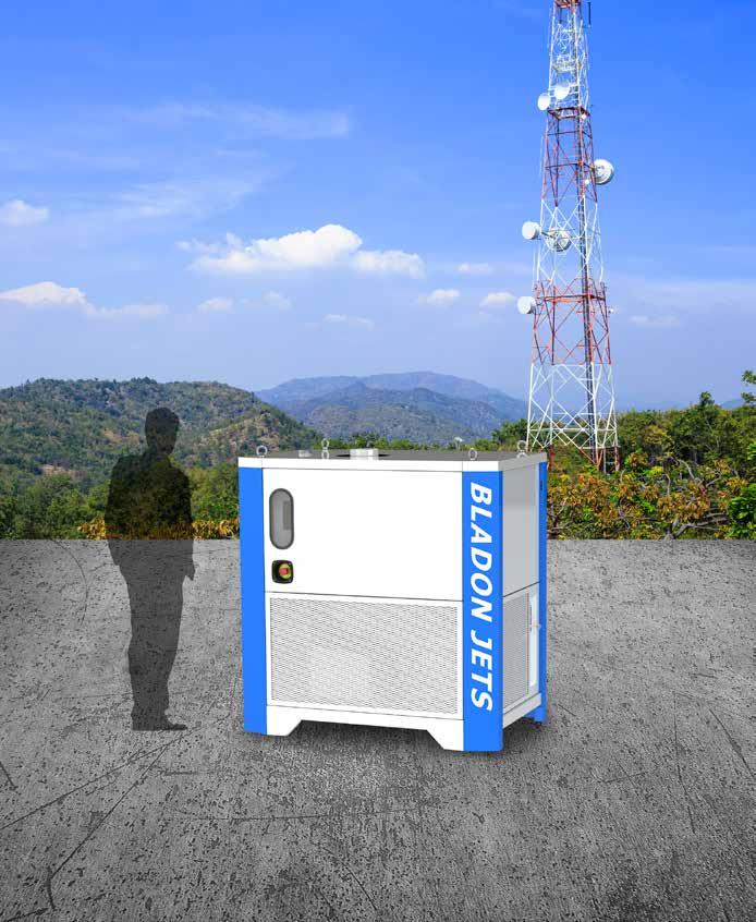 MICROTURBINE DRIVEN DISTRIBUTED ENERGY TELECOM TOWER POWER SOLUTIONS 12KW MICROTURBINE GENSET 8,000 HOUR SERVICE INTERVALS MEANS FEWER SITE VISITS The Bladon 12Kw microturbine genset (MTG) is a cost