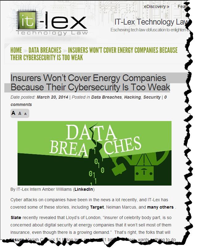 INSURERS WON T COVER ENERGY COMPANIES BECAUSE THEIR CYBERSECURITY IS TOO