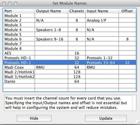 3) Label modules in TMC1-Penta program and set Maximum channel count if not defined.
