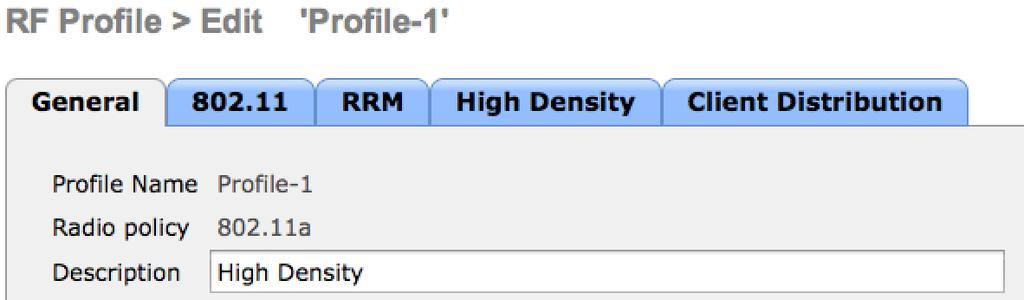 RF Profiles Create an RF profile for a