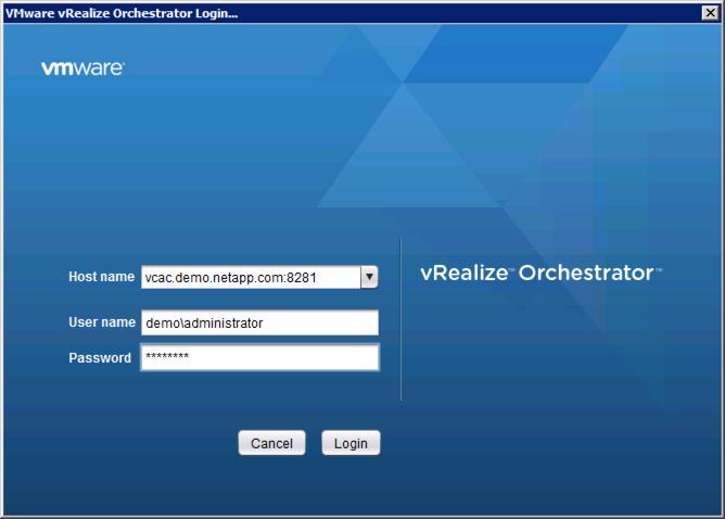 3. Log into vrealize Orchestrator and select
