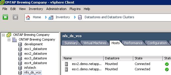 Log in to the vcenter Server and confirm that the NFS datastore was created and that it was mounted to the VMware ESXi hosts. 5.