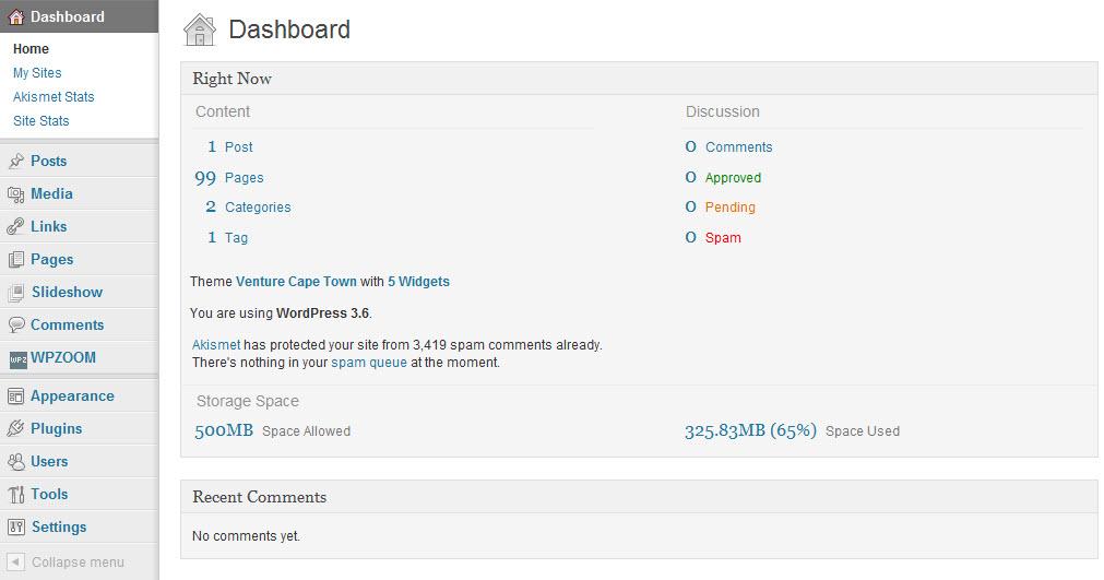 The WordPress Dashboard and Left-Hand Navigation Menu Upon logging in, the first screen that you will see is called the Dashboard screen.