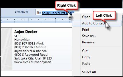 When a contact is created, Outlook automatically creates a business card for the contact.