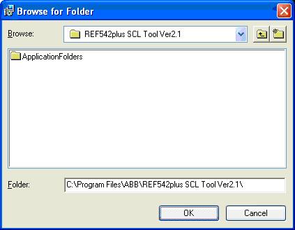 REF 542plus 1MRS756342 Fig. 4.2.-5 Browse for folder dialog A070204 9.
