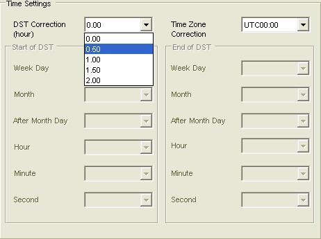 00, then the Start of DST and End of DST group boxes are enabled. Fig. 6.1.2.