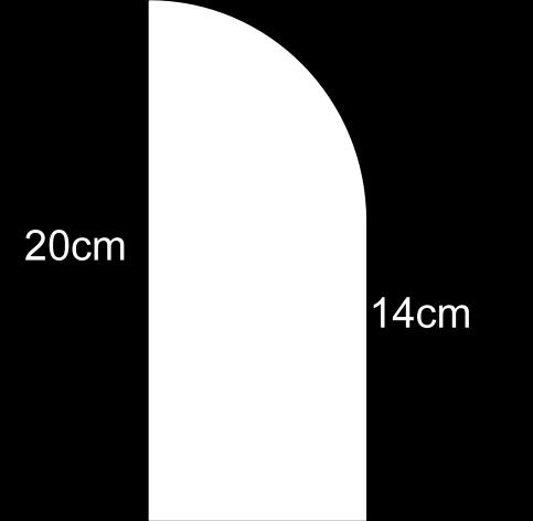 The difference between 4 and 0 gives the radius as 6cm, and therefore the width is