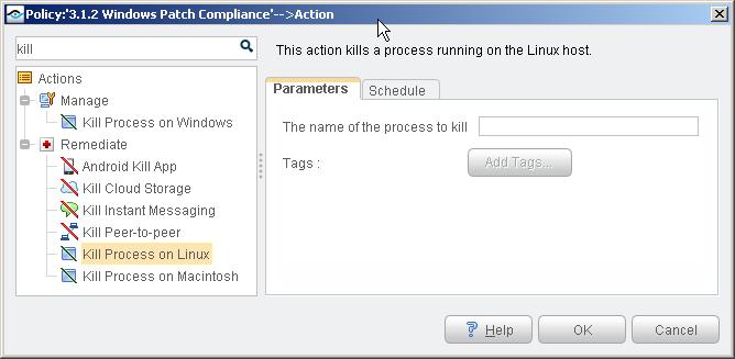 Migrate to OS X SecureConnector Action Run Script on Linux / Run Script on Macintosh Start Macintosh Updates Kill Process on Linux / Kill Process on Macintosh These actions halt the specified Linux