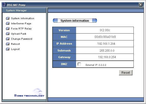 Basic IP Settings Go to Main Menu>System Information.