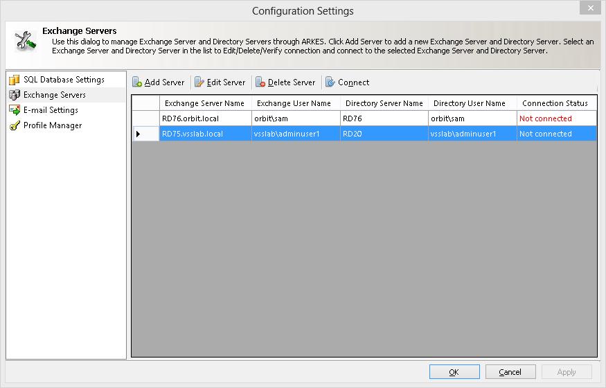 2.2.5 Connect to a Server Perform the following steps to connect to a server: 1. Launch Configuration Settings dialog. 2.