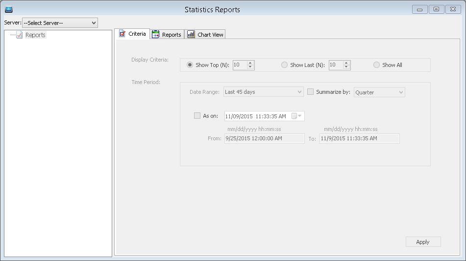 Perform the following steps to generate Mail Traffic Statistics Reports: