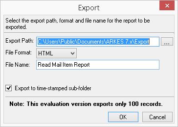 3.8.3 How to Export Data? The Export feature helps the user to export report data generated by ARKES - Traffic Reports to a file using various formats namely HTML/CSV/XLS.