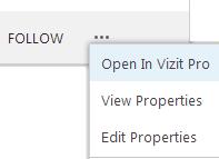 In SharePoint 2013 Vizit Pro is accessed