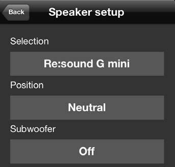 Speaker setup The Revox Joy offers you the option of adjusting the frequency response in such a way as to optimise the interaction between the speakers.