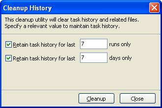 We recommend cleaning up the task history periodically to control the disk space usage.