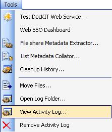 Chapter 3-DocKIT Features 3.17 View Activity Log To view activity log associated with a task history item: 1) Select an item from Task History pane.