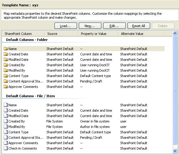 Chapter-2-DocKIT Template Manager Column Mapping Template view Template list pane in DocKIT template manager tool is transformed into Column Mapping template view upon selecting a node (column