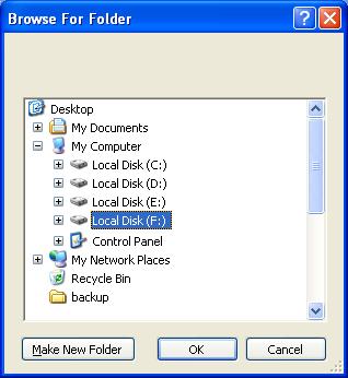 Chapter 3-DocKIT Features The Browse For Folder location dialog will appear as shown below: 4) Select a desired folder location and Click OK.