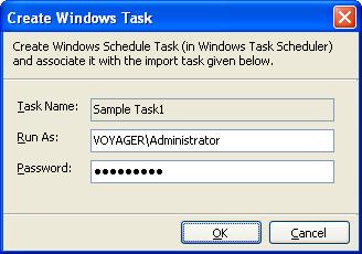 Select Reschedule Task from Task menu 3) In Create Windows Task dialog, specify a Run As account