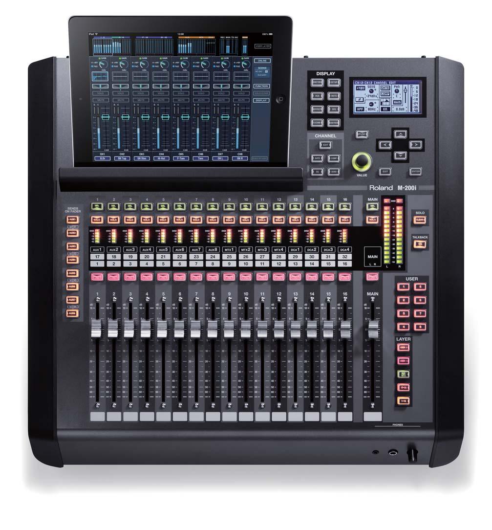 All functions required for high-end live audio production are included. Comfortable mixing capacity with 32ch inputs + Main/8AUX/4Matrix outputs.