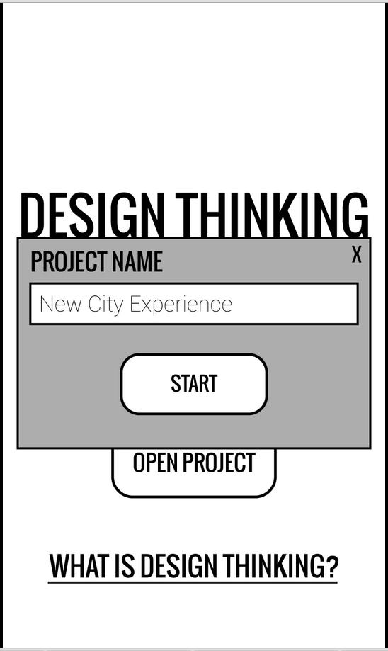 6.2. Main Menu Wireframe Clicking the NEW PROJECT button will lead to the second screen shown below. 6.3.