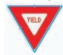 Classify the yield sign by its angles and by its sides. The yield sign has three congruent sides and therefore has three congruent angles. Because the sum of the angles and three congruent sides.