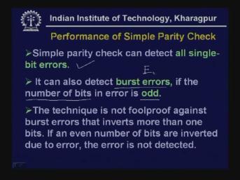 (Refer Slide Time: 15:03) Here all single-bit errors are detected and it can detect all the single-bit errors and also it can detect burst errors.