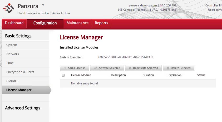 Note the System Identifier shown in the License Manager as shown below. This ID is unique to your ESX environment and will license this VM to this particular installation.