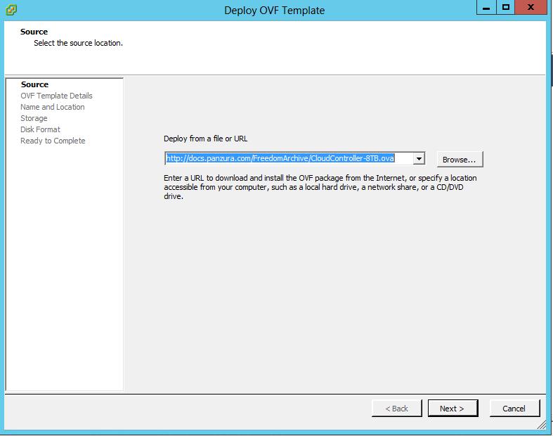 Deploying the Freedom Archive OVA in the vsphere client Start your vsphere client.