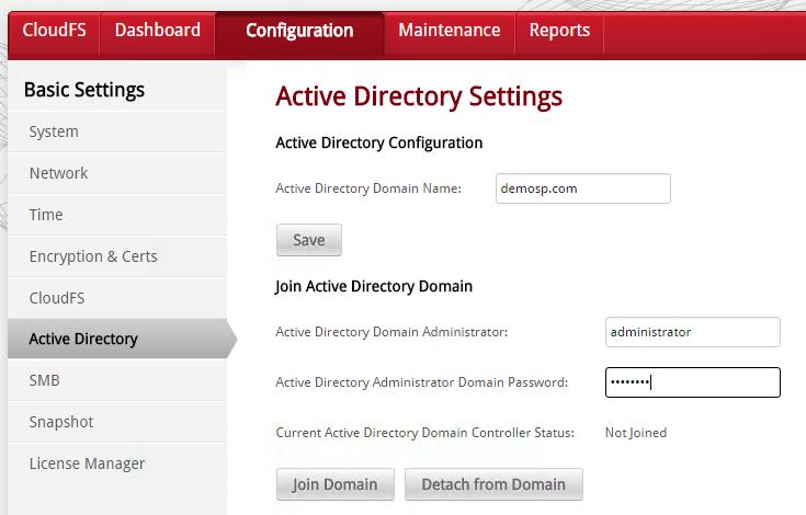 You will first need to navigate to the Active Directory Settings page by first selecting the Configuration module in the top-navigation bar and then clicking on the Active Directory link in the
