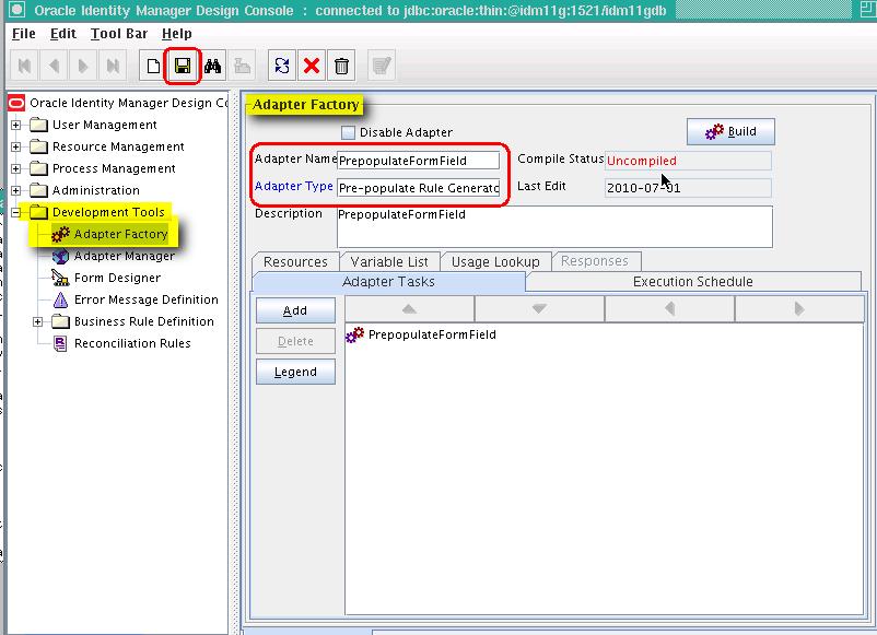 OIM 11g Workshop Lab 3 2.7.2. Click Save icon Add variable 2.7.3. Click on tab Variable List. Click button Add.