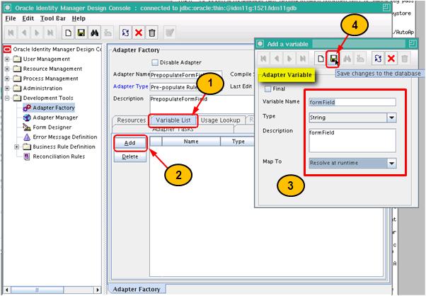OIM 11g Workshop - Lab 3 2.7.4. Click Save icon Add adapter task 2.7.5. Click on tab Adapter Tasks. Click button Add.