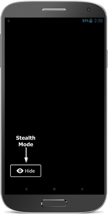 USING EMERGENSEE Active Incident Screens Hide (Stealth Mode) When the Hide icon is selected, your smartphone goes into Stealth mode.