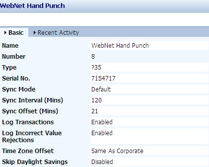 Appendix D: Attendance on Demand WebNet HandPunch Station Properties This appendix describes each tab in the WebNet HandPunch properties in Attendance on Demand.