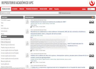 UPC Academic Repository Implemented in 2013. Features Standards: DC, ETDMS, OAI-PMH, DRIVER. Identifiers: ORCID, DOI, HANDLE.
